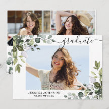 3枚の写真  ユーカリグリーン 装飾 卒業パーティー