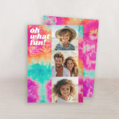 3枚の写真 – レトロ絞り染め-カラフルクリスマス シーズンカード