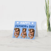 3枚の写真 幸せな父の日カード シーズンカード (正面)