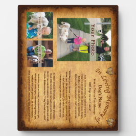 3枚の写真、文字犬の記念碑と詩 フォトプラーク