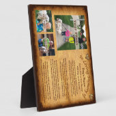 3枚の写真、文字犬の記念碑と詩 フォトプラーク (側面)