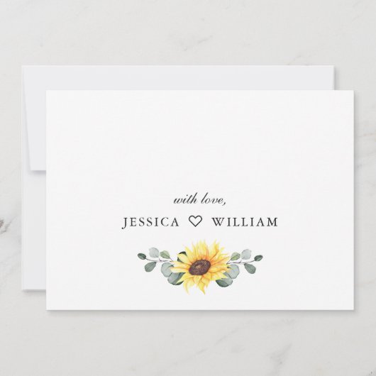 3枚の写真 水彩画のひまわり ユーカリの結婚式 セーブザデート (裏面)