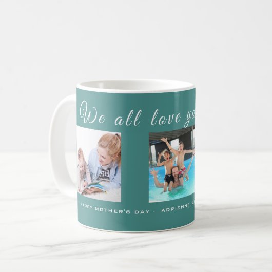 3枚の写真 – 皆さんがお母様を幸せに愛する日 コーヒーマグカップ (正面左)