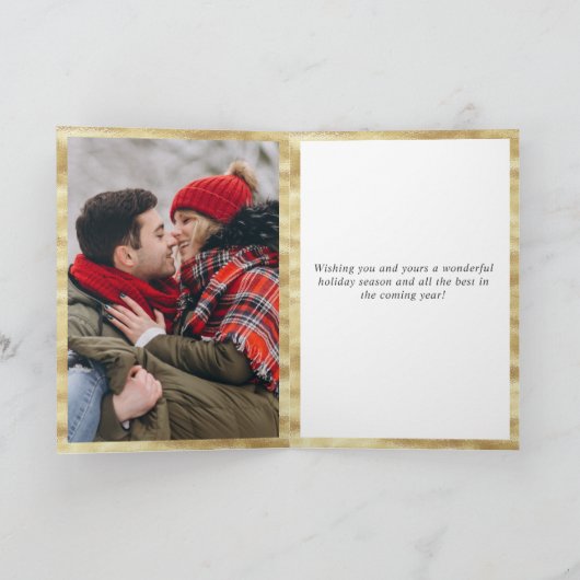 3枚の写真(金モダンのクリスマス) シーズンカード (内部)