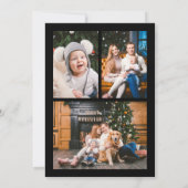 3枚の写真 黒白 クリスマスツリー レタリング シーズンカード (裏面)