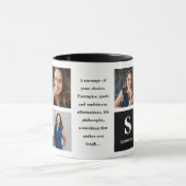 3枚の写真（黒）モノグラム マグカップ (中央)