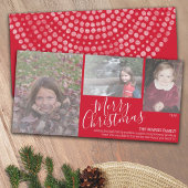 3枚の写真 – Merry Christmas Simple Red シーズンカード