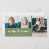 3枚の写真 – Simply Green Holly - Merry Christmas シーズンカード (正面)