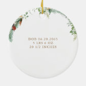 3枚の写真IIの家族としての私たちの最初のクリスマス セラミックオーナメント (裏面)