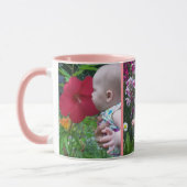 3枚の大きな写真ピンクの背景簡単アップロード マグカップ (左)