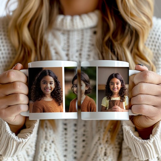 3枚の学校の写真ポートレート コーヒーマグカップ