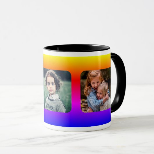 3枚の家族の写真を作成 マグカップ (正面右)