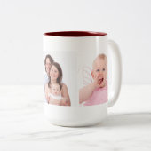 3枚の家族写真テンプレート パーソナライズされた ツートーンマグカップ (正面右)