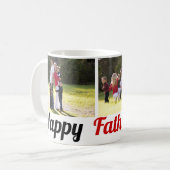 3枚の家族写真父の日の写真コラージュ コーヒーマグカップ (正面左)