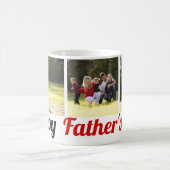 3枚の家族写真父の日の写真コラージュ コーヒーマグカップ (中央)