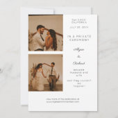 3枚の数々の写真とタイポグラフィの新婚のお知らせ 招待状 (裏面)