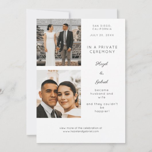 3枚の数々の写真の新着情報 – 黒 招待状 (裏面)