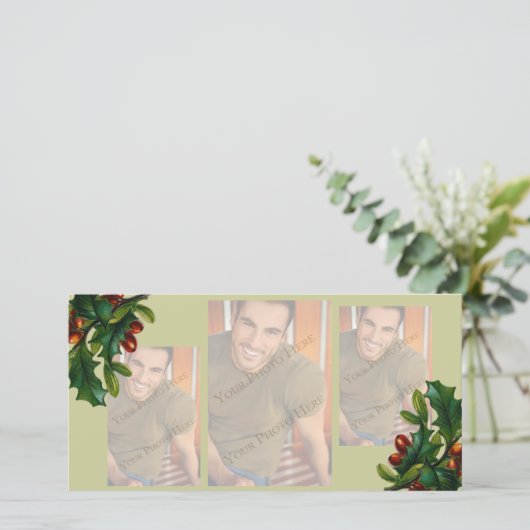 3枚の画像クリスマスフォトカード シーズンカード (スタンド正面)