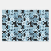 3枚の紙パターンのラッピング抽象芸術セット ラッピングペーパーシート (正面)