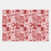 3枚の紙パターンのラッピング抽象芸術セット ラッピングペーパーシート (正面)