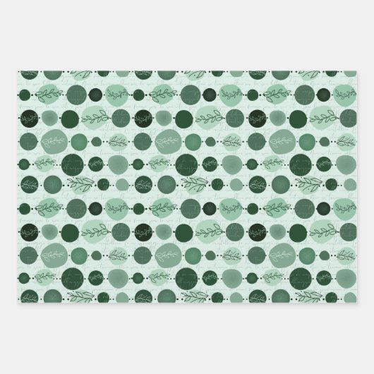 3枚の紙パターンのラッピング抽象芸術セット ラッピングペーパーシート (正面3)