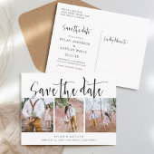 3枚の素朴写真をスクリプトに書き込む日付はがきを保存 案内ポストカード