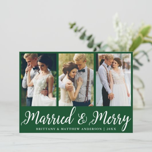 3枚の結婚写真結婚したとメリー緑 シーズンカード (スタンド正面)