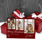 3枚の自然写真コラージュ年クリスマス・ホリデー シーズンカード