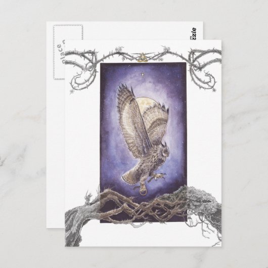 3枚の許可済みリングや輪葉書 ポストカード (正面/裏面)