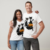 3枚の透明な黒猫のワイシャツ Tシャツ (ユニセックス)