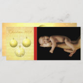 3枚の金ゴールドクリスマスオーナメント（Starsラックカード付き） (正面/裏面)