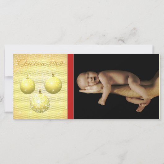 3枚の金ゴールドクリスマスオーナメント（Starsラックカード付き） (正面)