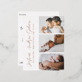 3枚エレガントのフォトフォイル生誕発表葉書 箔シーズンポストカード (正面/裏面)