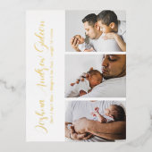 3枚エレガントのフォトフォイル生誕発表葉書 箔シーズンポストカード (正面)