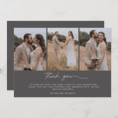 3枚エレガントの写真が結婚ありがとう サンキューカード (正面/裏面)