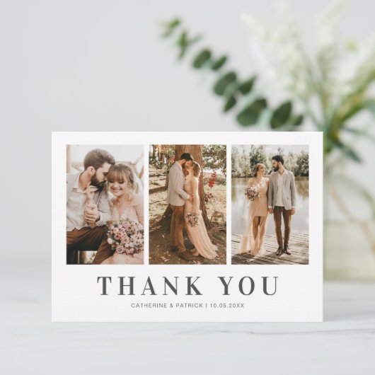 3枚エレガントの写結婚真 サンキューカード (スタンド正面)