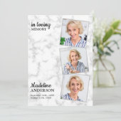 3枚エレガント写真お祝い記念生命 招待状 (スタンド正面)