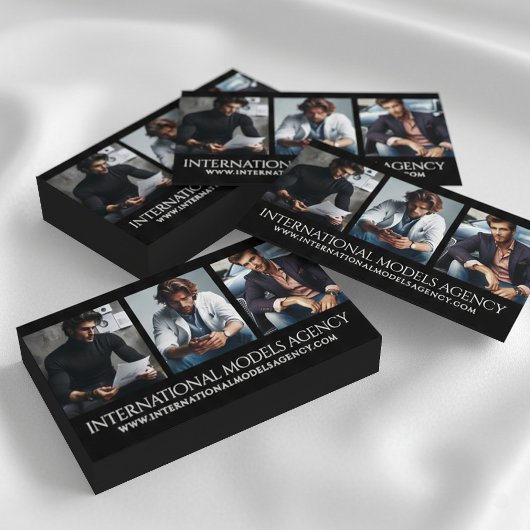 3枚エレガント写真Triptych Model Agency 名刺