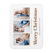 3枚エレガント家族メリークリスマス マグネット (縦)