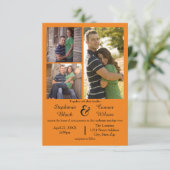 3枚オレンジ – 3 x 5結婚式招待状 招待状 (スタンド正面)