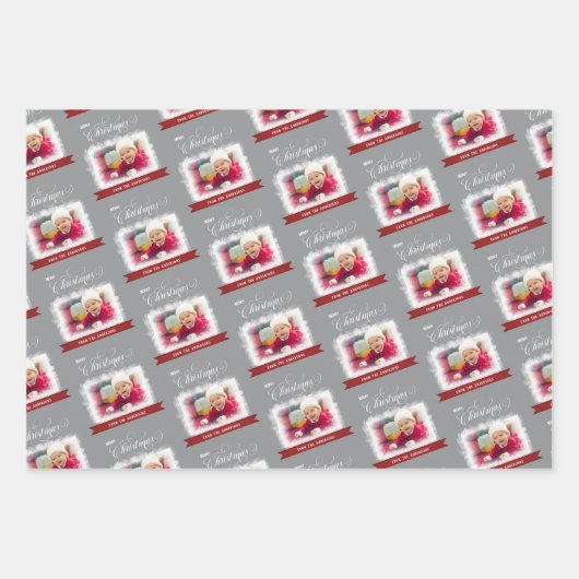 3枚カスタムのフォトラッピング紙 ラッピングペーパーシート (正面)