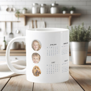 3枚カスタムの写真を持つ2025年カレンダー巨大なCoff ジャンボコーヒーマグカップ