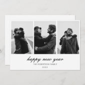 3枚カスタムの写真happy new year シーズンカード (正面/裏面)