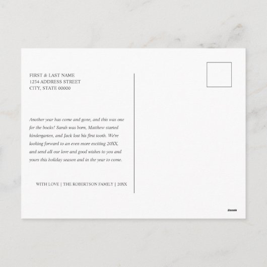 3枚カスタムの写真happy new year シーズンポストカード (裏面)