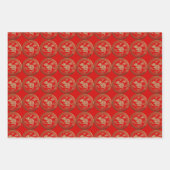 3枚セット 和紙 ゴールド 切り紙 ネズミ年 選択C ラッピングペーパーシート (正面3)