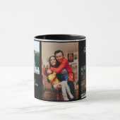 3枚パーソナライズされたの写真と文字白 マグカップ (中央)