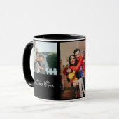 3枚パーソナライズされたの写真と文字白 マグカップ (正面左)