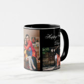 3枚パーソナライズされたの写真と文字白 マグカップ (正面右)