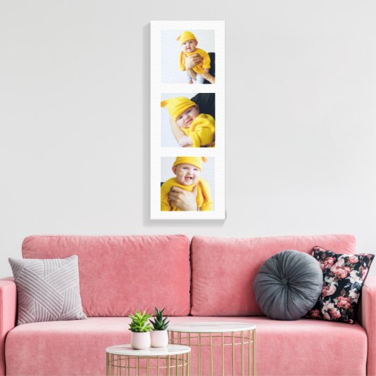 3枚パーソナライズされたの写真を追加カスタムする キャンバスプリント (インサイチュ (リビング))