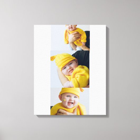 3枚パーソナライズされたの写真を追加カスタムする キャンバスプリント (正面)